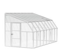 8'x16' Palram Rion White Sun Room Walk In Wall Greenhouse (2.4x4.8m)