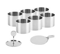 sunroot 6Pcs Baking Mold Dessert Rings Food Rings Small Ring Set Stainless Steel Mousse Rings
