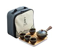 sunroot Porcelain Chinese Gongfu Tea Set Portable Teapot Set with 360 Rotation Tea Maker and Infuser Portable All in One Gift B