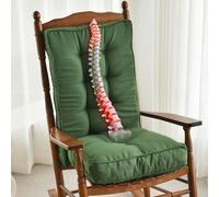 SUNROX Memory Foam Jumbo Rocking Chair Cushions, FadeShield Water Resistant Non Slip Durable Tufted Pads, Set of Seat & Back Cushion with Ties for Indoor/Outdoor Rocker, 2 Piece, Army Green