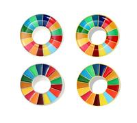 sunruchao 17-Color United Nations Sustainable Development Goals Brooch Rainbow Brooch Lapel Pin SDGs Enamel Lapel Pin Badge Colorful Circle Brooch Clothing Bag Accessories Jewelry Gift