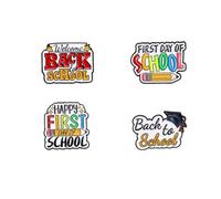 sunruchao 4pcs back to school Brooch Pin Letter Series Badges Enamel Lapel Pins Funny Slogan Enamel Pins Letter Brooch Pin for Clothing Bags Jackets Jewelry Accessories DIY Pins