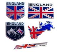 Sunruchao 5pcs Metal UK England Flag Emblem Decal Stickers - Aluminium Chrome Car Stickers for England, Britain National Flag