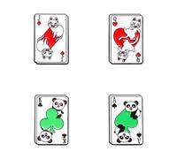 sunruchao Animal Poker Card Enamel Pins Panda Metal Badge Cat Cards Enamel Pin Poker Playing Hand Cards Brooch Pin for Bag Jacket Backpack Decoration Jewelry Gift