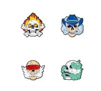 sunruchao Fire Skull Enamel Pin Punk Flame Brooches Badges Metal Skeleton Gothic Halloween Gift Punk Cool Gothic Skull Brooch Halloween Enamel Pins for Jacket Backpack Hat