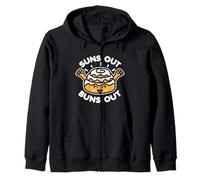 Suns Out Buns Out Cinnamon Roll Kawaii Summer Dark Zip Hoodie