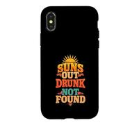 Suns Out Drunk Not Found Retro Case for iPhone X/XS