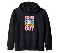 Suns Out Sass Out Cute Unicorn Summer Vibes Zip Hoodie