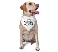 Sun's Out Tongues Out Dog Bandana, Summer Funny Photo Prop for Beach House Vocation Travel Adventure Hiking Camping, Gifts for Dog Lover (White)