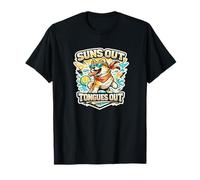 Suns Out Tongues Out Summer Dog Pool Design T-Shirt