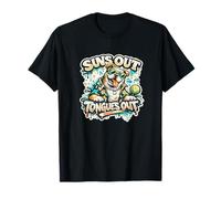 Suns Out Tongues Out Summer Dog Pool Design T-Shirt
