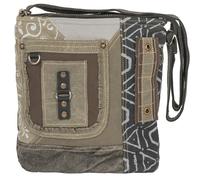 Sunsa Bags Women's Shoulder Bag Canvas & Leather Women's Bag Medium Handbag in Vintage Patchwork Design Khaki Green Women's Bag Crossbody Bag Gift Ideas for Women