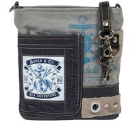 Sunsa Maritim Shoulder Bag Women's Canvas & Leather Handbag Medium Size Vintage Lady Bag Women's Bag as Crossbody Bag for Sea Lovers