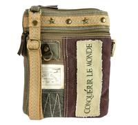 Sunsa Shoulder Bag Women's Canvas & Leather Small Handbag Vintage Retro Lady Bag XS Women's Crossbody Bag for Mobile Phone Shoulder Bag Good Gift Idea for Women