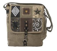 Sunsa Women's Messenger Bag, Canvas & Leather Shoulder Bag, Medium Messenger Bag, Vintage Patchwork Design, Women's Crossbody Bag, Gift Ideas for Women