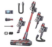 SunSare Cordless Vacuum Cleaner, 45KPa/550W, 60-Mins with Touchscreen, AUTO Mode, 1M Hose, Anti-Tangle, Self-standing, Wall-mounted Charging Vacuum Cleaner for Hardwood Floor Carpet Car Pet Hair
