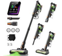 SunSare Cordless Vacuum Cleaner, 50KPa 600W 65Mins Stick Vacuum with Green Headlights, Aromatherapy, Anti-Tangle Rollor, 1.8L Upright Vacuum Cleaner for Pet Hair Carpets Hardwood Floors