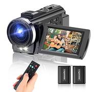 Sunscien Video Camera Camcorder, Full HD 1080P Digital YouTube Vlogging Camera Recorder,Video Camera 30FPS 3.0 Inch LCD 270 Rotatable Degrees IPS Screen with Remote Control 2 Batteries