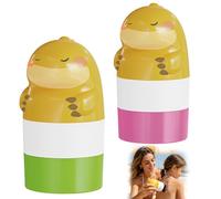 Sunscreen Applicator 2pcs, Refillable Sun Cream Applicator 100ml or Sunscreen, Sun Lotion and Lotions, Roll On Sunscreen for Adults, And Families (Pink, Green)