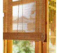 Sunscreen/Breathable Bamboo Roll Up Blinds Privacy Screen Patio Window Shades Roman Blinds 60X130 70X140 80X100 120X200 140X120cm Roller Curtains With Lifter Anti-UV For Balcony Decoration(110x120cm)