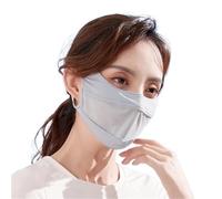 Sunscreen Face Mask Outdoor Ice Silk Sunscreen Mask Women Face Breathable Mesh Cover Driving Riding Hiking Hunting Running Sport(Gray Mask)