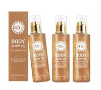 Sunscreen Oil SPF 45 | 100ml Lightweight Non-Greasy UV Protection Body & Face Moisturizer for Men Women Sensitive Skin - Travel Beach Sports Outdoor Daily Use (3pcs)