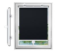Sunscreen Roller Shades for Windows,30cm 40cm 45cm 58cm 65cm 80cm Blackout Curtain,Uv Protection Window Blinds,Suction Cup Roll up Blinds for Bedroom,Kitchen,Black-80x100cm/31x39in