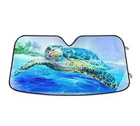 Sunscreen Sea Turtle Car Windshield Sun Shade Watercolor Beach Ocean Animal Foldable UV Ray Visor Protector Sunshade to Keep Your Vehicle Cool (55" x 27.6")