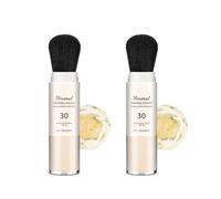 Sunscreen Setting Powder with Sunscreen Brush, Long-Lasting Water and Sweat-Proof, Portable Setting Powder, Oil Control Natural Matte, Light and Breathable (2, 8g)