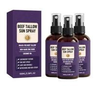 Sunscreen Spray with Beef Tallow Chemical Free Sun Protection with Beef Tallow and Zinc Oxide, Non-Nanoparticular Zinc Oxide and Coconut Oil as Mineral Sun Protection, SPF 30