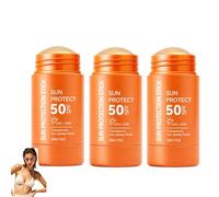 Sunscreen Stick, Lightweight Transparent Sun Stick SPF50+, Gentle Non-Irritating Physical Sunscreen for Daily Beach Outdoor Travel Touch-Up, Non-Greasy No White Cast Sun Stick for Face Body (3PCS)