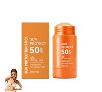 Sunscreen Stick, Lightweight Transparent Sun Stick SPF50+, Gentle Non-Irritating Physical Sunscreen for Daily Beach Outdoor Travel Touch-Up, Non-Greasy No White Cast Sun Stick for Face Body (1PC)