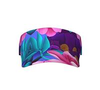 Sunscreen Visor Cap,Pretty Flowers Printed Sports Sun Visor hat Adjustable Sun Hat for Beach Golf Tennis