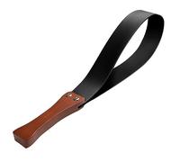 SUNSDEW Leather Paddle with Anti-Slip Wooden Handle, Riding Crop for Horses, 19'' Equestrianism Crops