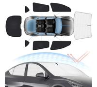 Sunsdrew 8PCS Windshield Sun Shade Kit for 2020-2024 Tesla Model Y All Front&Rear Side Window Privacy Sun shade-Foldable Sun Visor Protector Blocks UV&Heat-Model Y Interior Accessories