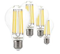 SUNSEED 4 X E27 13W (Equivalent to 115W) Sapphire Filament LED GLS Light Bulb A66 Neutral White 4000K