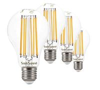 SUNSEED 4 X E27 13W (Equivalent to 115W) Sapphire Filament LED GLS Light Bulb A66 Warm White 2700K