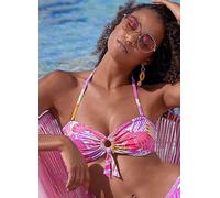 Sunseeker Butterfly Print Bandeau Bikini Top Pink Print