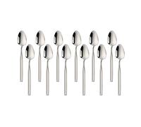 SUNSENGEUR 12-Piece 5.8 inches Heavy-Duty Stainless Steel Teaspoons, Mirror Polished Design with Square Convex Handle Spoon Set Use for Home, Kitchen, Restaurant£¨Silver)