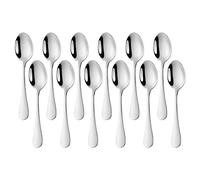 SUNSENGEUR 12-Piece Fine Coffee Spoon, Teaspoons, Mirror Polishing Spoon Set Use for Home, Kitchen, Restaurant Oxford - 5.4 Inches, Silver