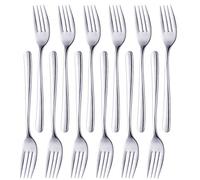 SUNSENGEUR 12 Piece Stainless Steel Dinner Forks Set Stainless Steel Table Forks Heavy Duty and Mirror Polishing, 7.6 Inches,Ideal for Wedding Festival Party Home Kitchen, Dishwasher Safe-Silver