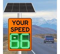 Sunseota 20"x27"/24"x36" Solar Powered Radar Feedback Speed Limit Sign, LED Display Solar Radar Detective Aluminum Weatherproof Traffic Signs with Mounting Kit 50 * 70CM/20 * 27IN-Orange