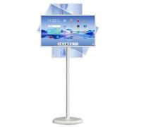 Sunseota 32" Portable TV Tablet,Portable Smart TV with Touchscreen Display, Rolling TV on Wheels with Android OS 8G RAM+128G Storage Built-in Battery 15000mAh Battery 32Inch