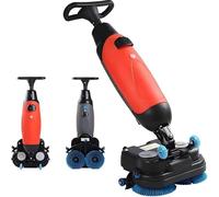 Sunseota Commercial Electric Floor Scrubber Tile Polisher, Carpet Extractor Power Scrub Brush,360°Rotating, Self-Propelled, Convenient Cordless. Fits Vinyl, Rubbermaid, Concrete, Luxury Vin Red-12A