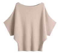 SUNSESS Women's Batwing Sleeve Jumper Boat Neck Off Shoulder Knit Oversized Pullover Sweater for Layering Casual Tunic Top (UK, Alpha, One Size, Regular, Regular, Standard, Khaki)