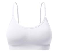SUNSESS Women's Sports Bra Seamless Wireless Sleep Bralette Yoga Crop Top with Fixed Cups, Ultimate Comfort for Daily Leisure (UK, Alpha, M, Regular, Regular, Standard, White)