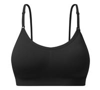 SUNSESS Women's Sports Bra Seamless Wireless Sleep Bralette Yoga Crop Top with Fixed Cups, Ultimate Comfort for Daily Leisure (UK, Alpha, S, Regular, Regular, Standard, Black)