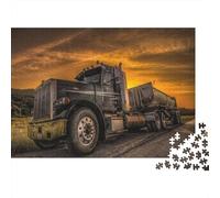 Sunset 1000 Piece Jigsaw Puzzle Recyclable American Truck Puzzles for Elderly Family Gaming Time Props Relieve Senile Dementia Great Gift 38x26cm/1000pcs