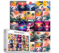 Sunset 1000 Piece Jigsaw Puzzles for Adults Kid for Challenging Family Activity Games Colorful Starry Sky DIY Puzzle for Home Decor Gifts Various Sunsets 50x70cm
