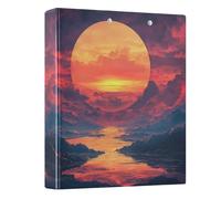 Sunset 3 Ring Binders 1.5 Inch Clear View Three Ring Binders Versatile Binder Fits 200 Sheets 1 Pack